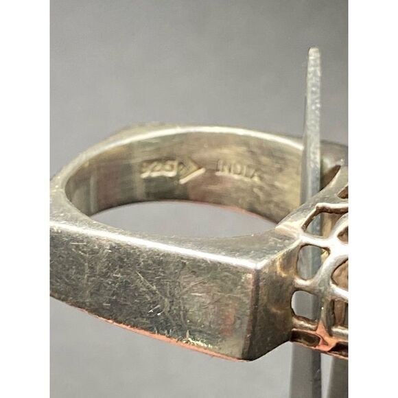 Silpada Geometric 925 Turquoise Oval o. Square Ring R0786 - Picture 8 of 10